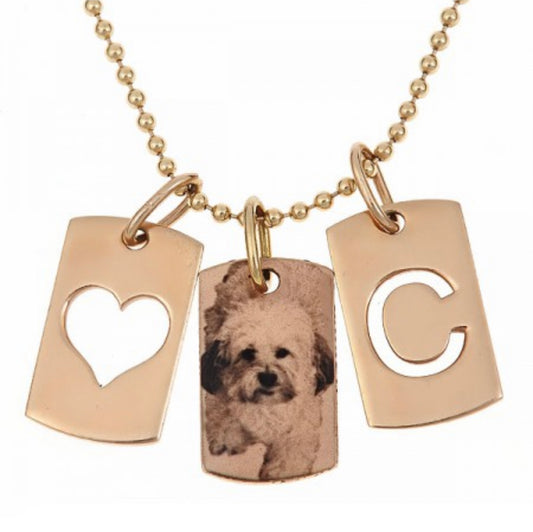 Dog Tag Short Story Necklace