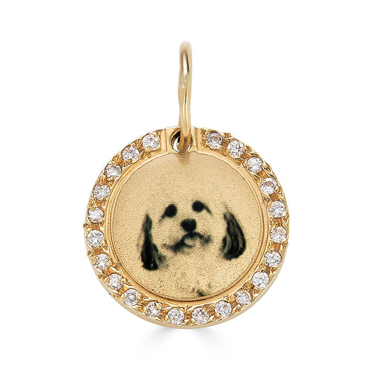 Cookie Round Photo Dog Tag Pendant