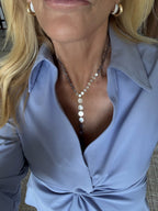 Mother of Pearl Lariat Necklace