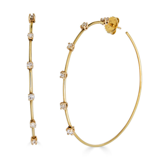 Gold Diamond Hoops