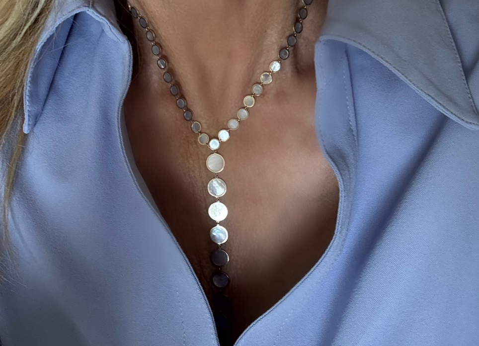 Mother of Pearl Lariat Necklace