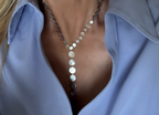 Mother of Pearl Lariat Necklace