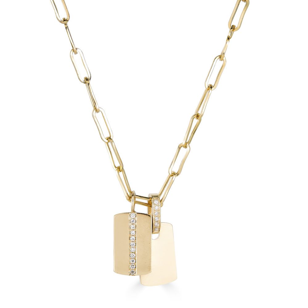 Krista Dog Tag Diamond Top