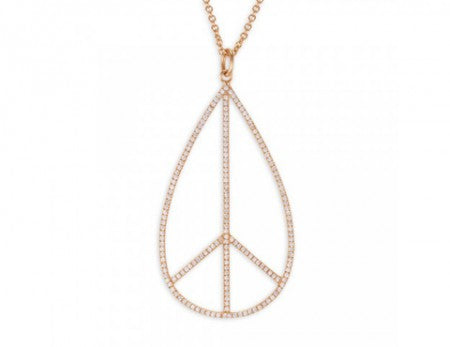 Gold Teardrop Peace Sign Charm