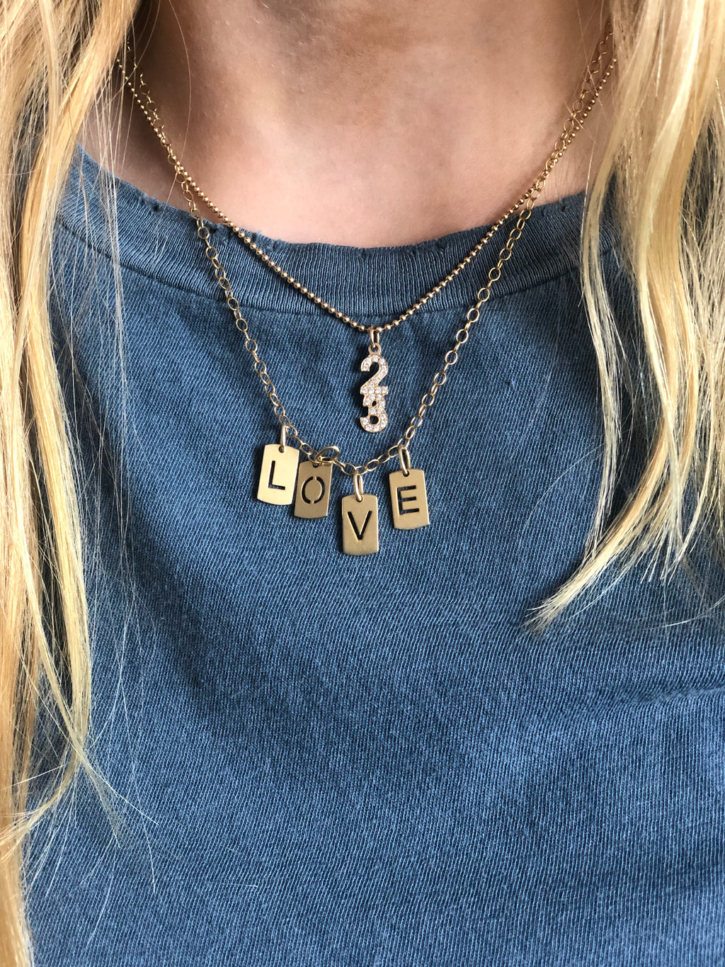 Gold Plated Initial Dog Tag