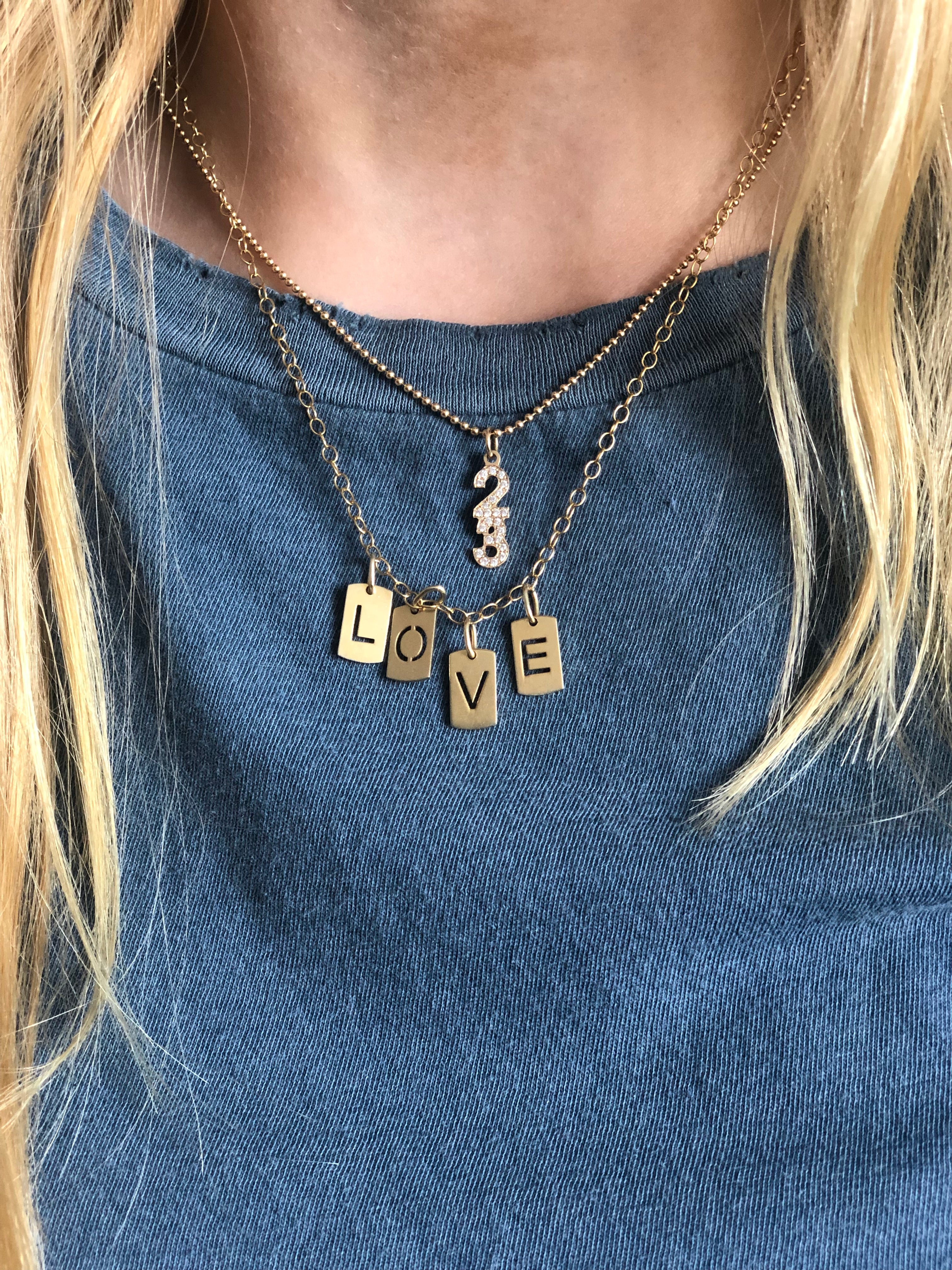 Gold Plated Initial Dog Tag