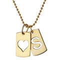 Dog Tag Pendant Letter Necklace Set