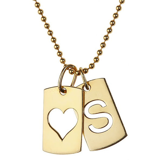 Dog Tag Pendant Letter Necklace