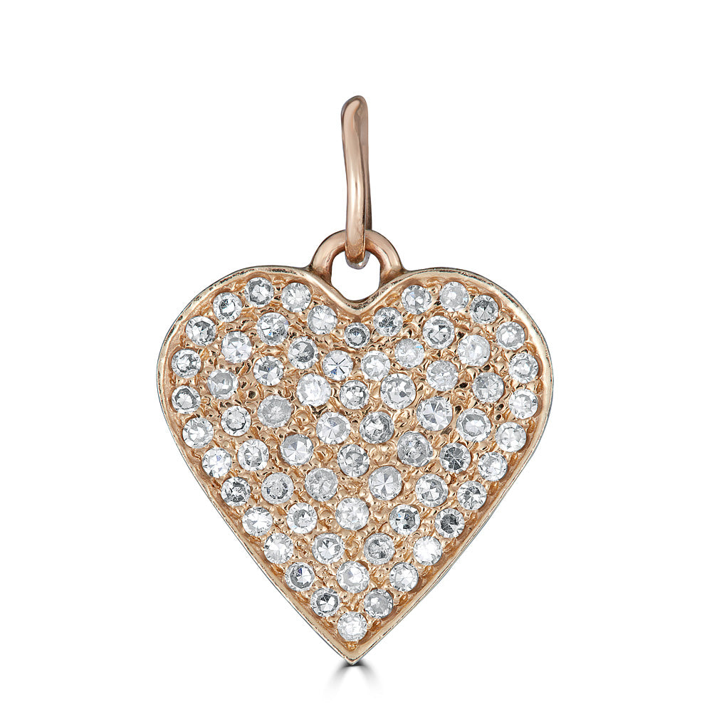 Pave Diamond Heart Charm