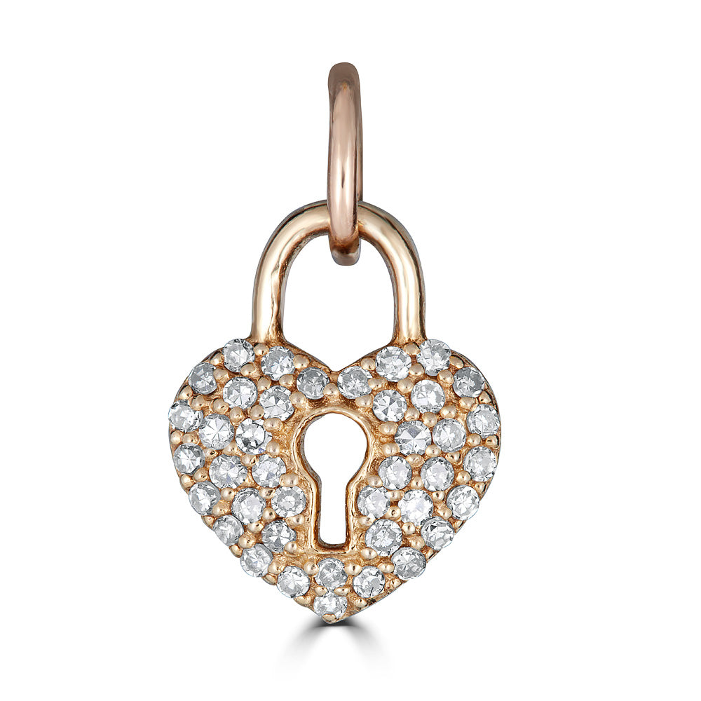 Heart charm with keyhole