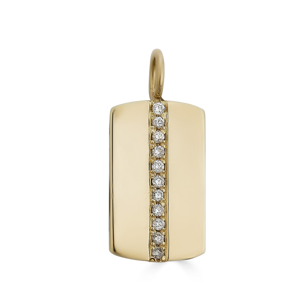 Remy Dog Tag Pendant Diamond Line