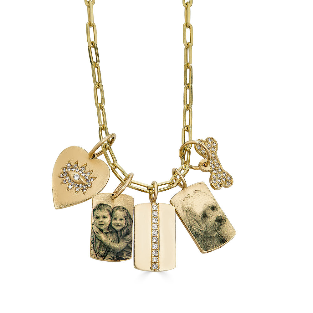 Remy Dog Tag Pendant Diamond Line