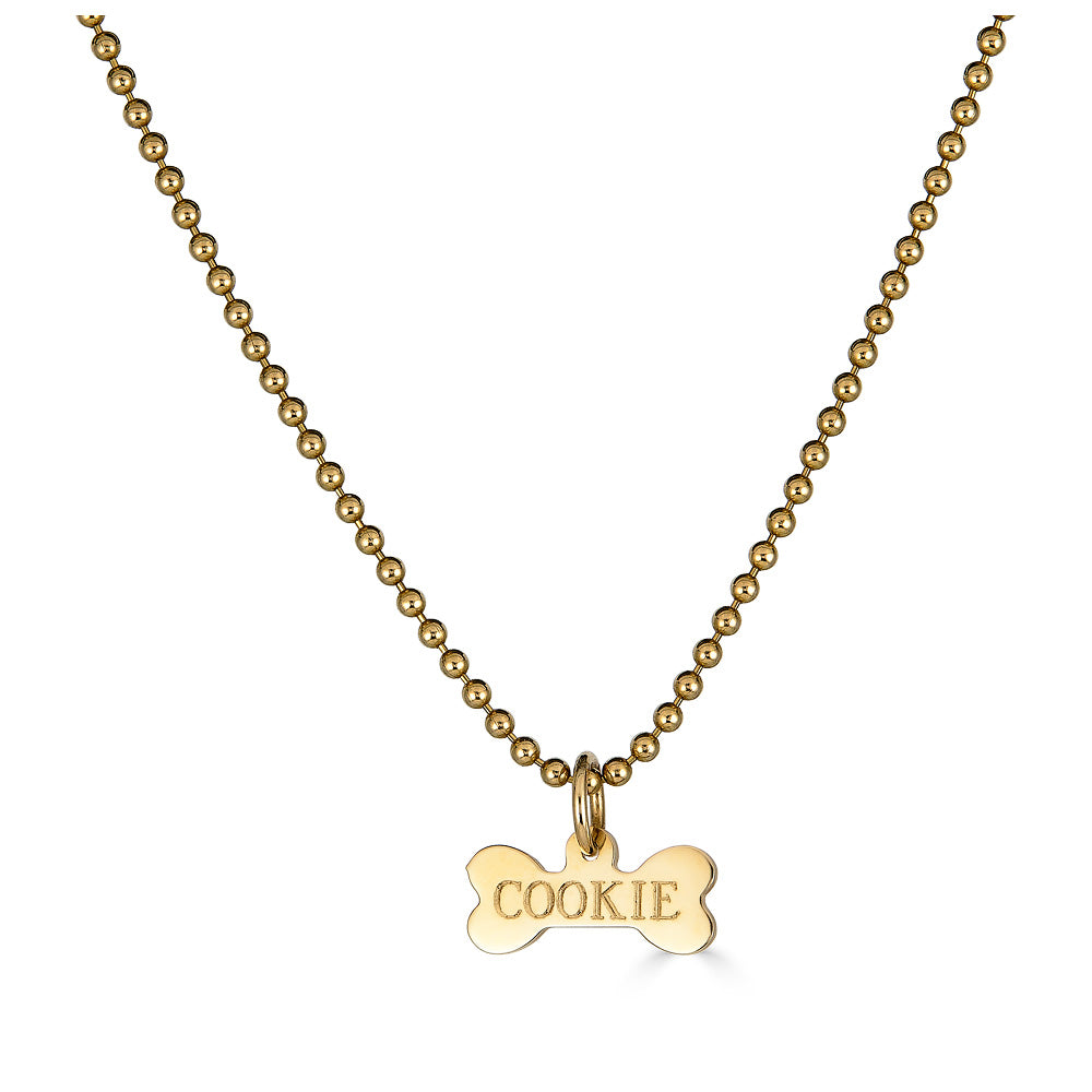 Gold Dog Bone Charm