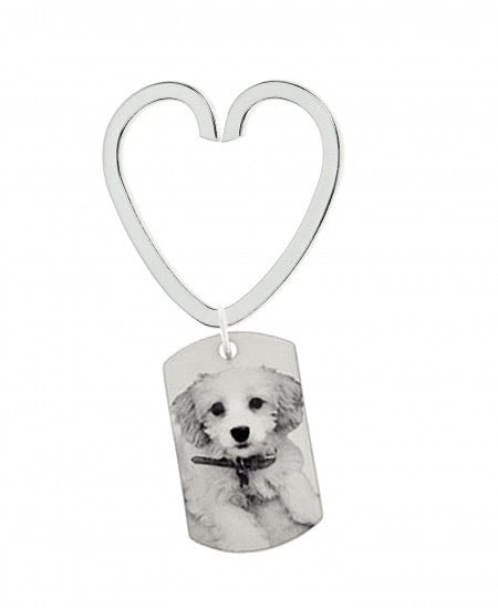 Heart Key Ring Photo Tag