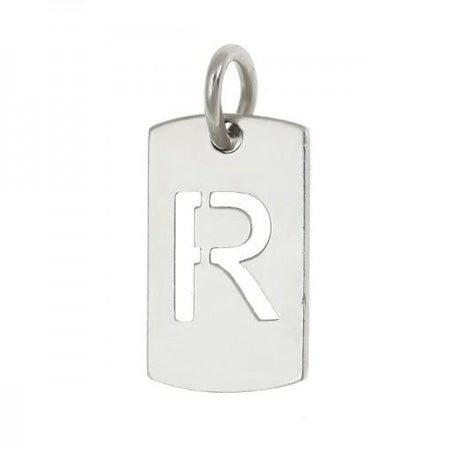 Sterling Silver Initial Cut Out Dog Tag
