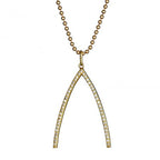 Large Diamond Pave Wishbone