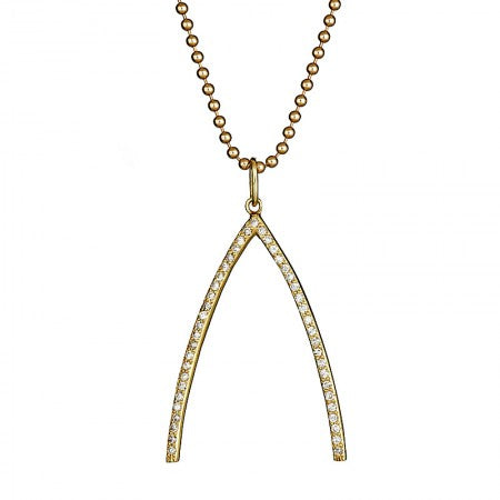 Large Diamond Pave Wishbone