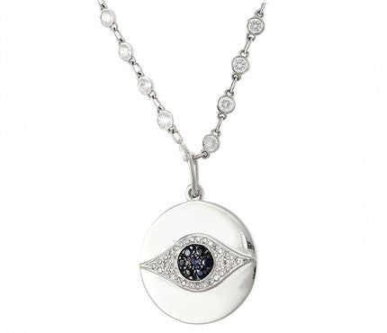 Sapphire & Diamond Evil Eye Charm
