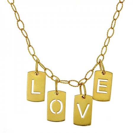 Gold Plated Initial Dog Tag