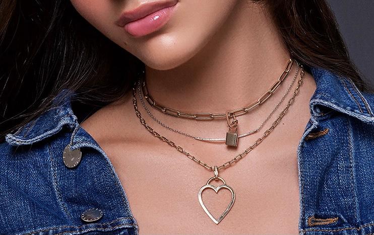 Open Heart Charm with Diamonds